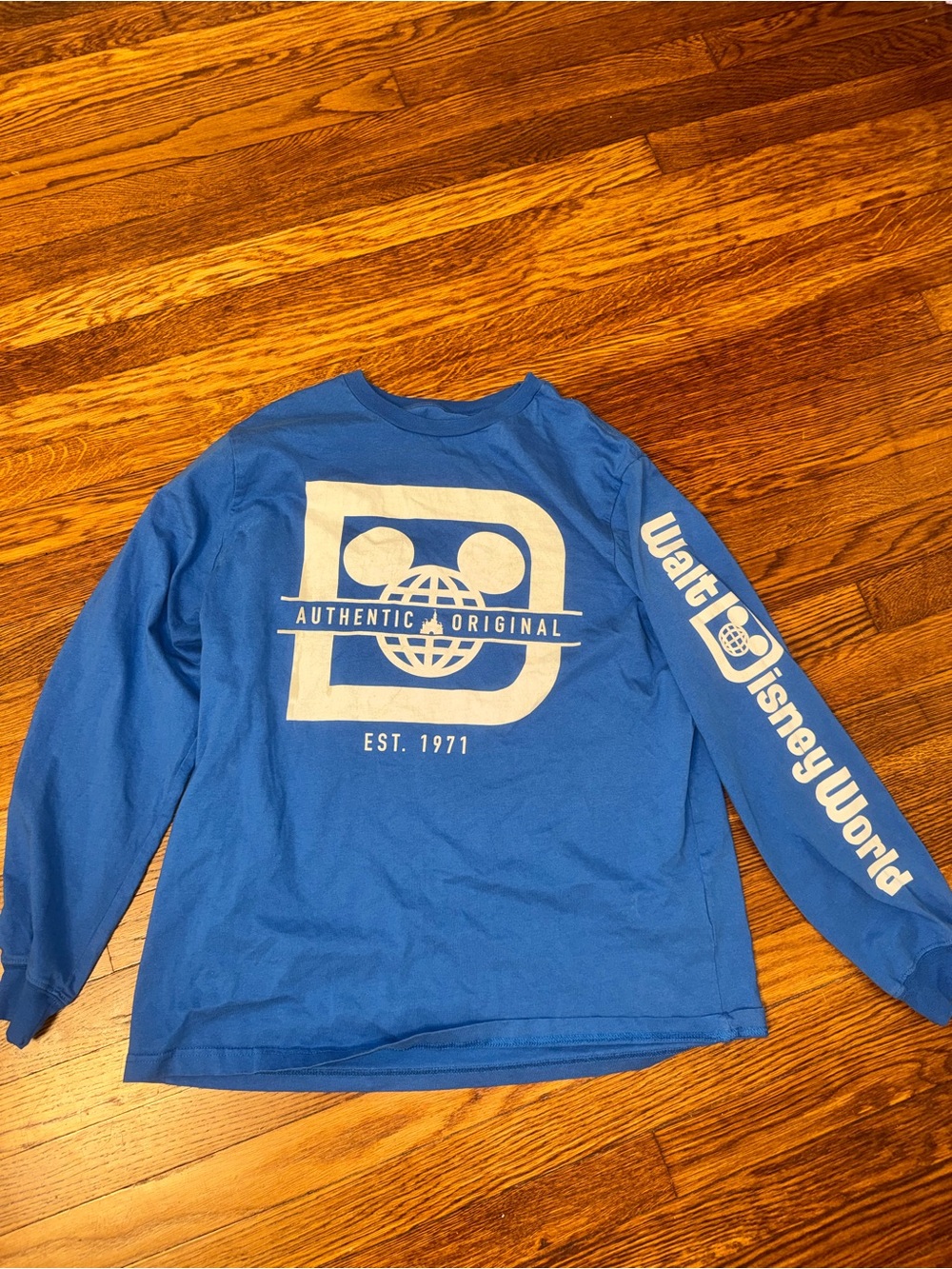 Disney Blue Long Sleeve Walt Disney World Graphic Tee